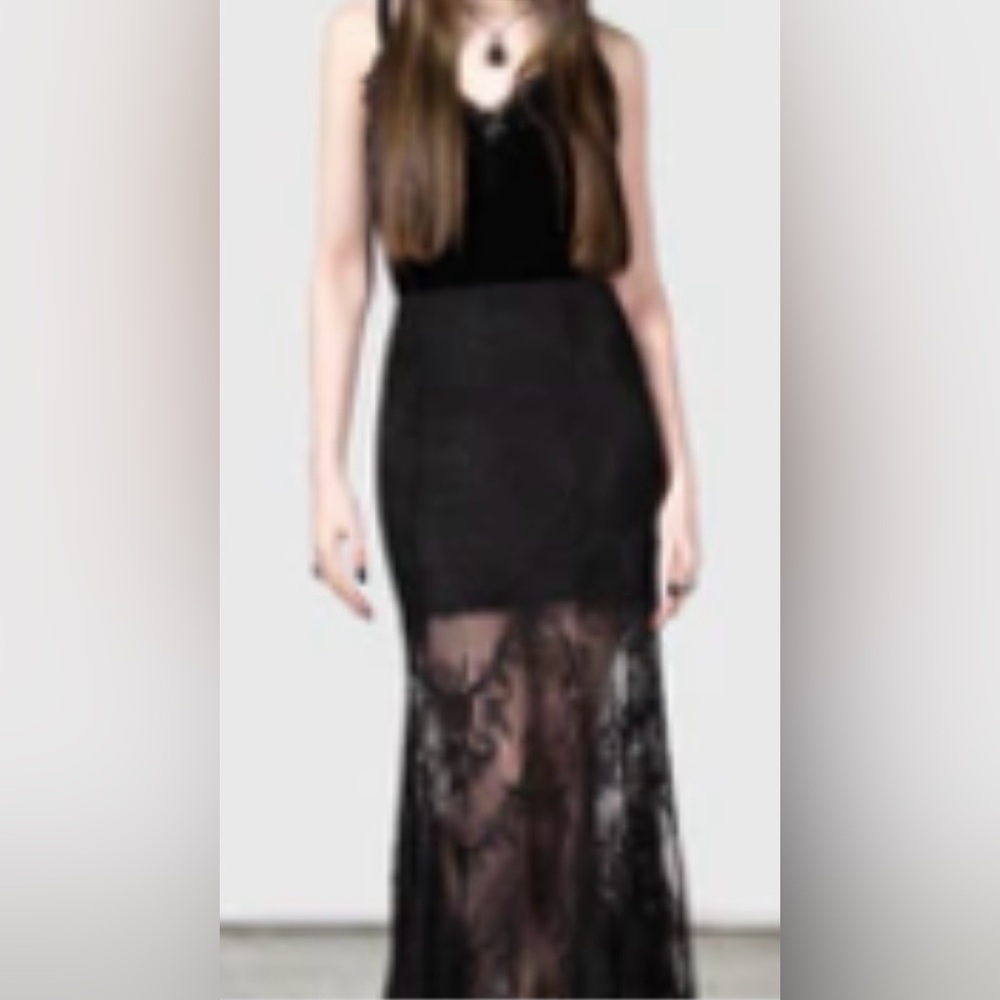 Killstar Black Lace Maxi Skirt